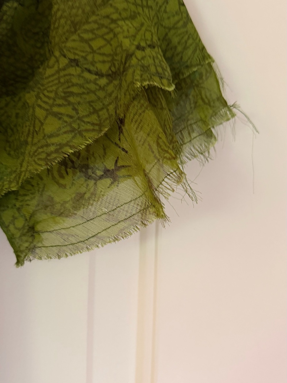 Urban Outfitters Olive Green Sheer Printed Midi Dress - Picture 4 of 4
